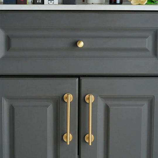 France Satin Gold Cabinet Handles – Solid Brass Pulls and Knobs for Furniture (130–510mm)