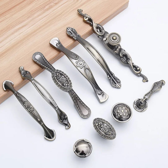 Antique Bronze Cabinet Handles – Vintage Zinc Alloy Drawer Pulls
