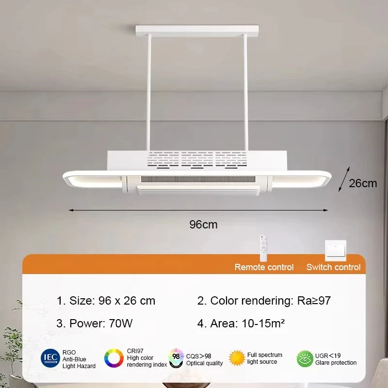 Charlotte Invisible Bladeless LED Ceiling Fan Light – Remote