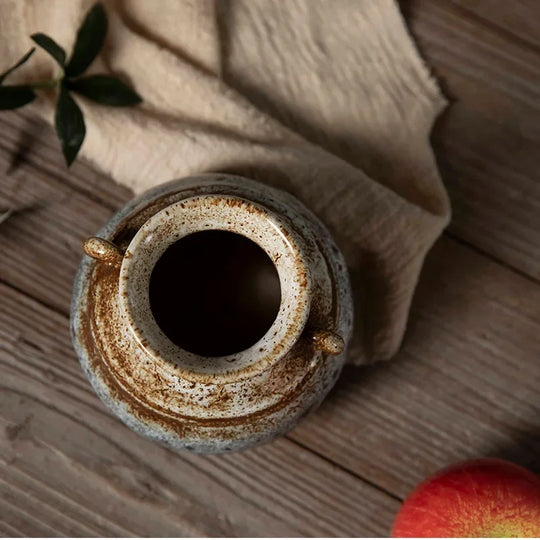 Retro Ceramic Hydroponic Vase for Desktop Flower Arrangement Decor