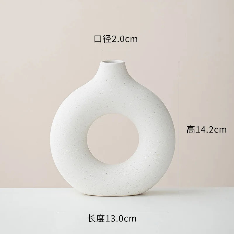 Set of 3 Ceramic Decorative Vases for Tabletop and Shelf Decor