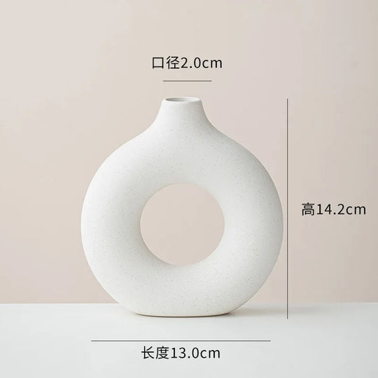 Set of 3 Ceramic Decorative Vases for Tabletop and Shelf Decor