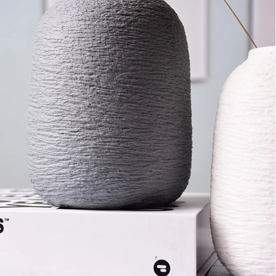 White Ceramic Decorative Vase for Desktop and Shelf Home Decor