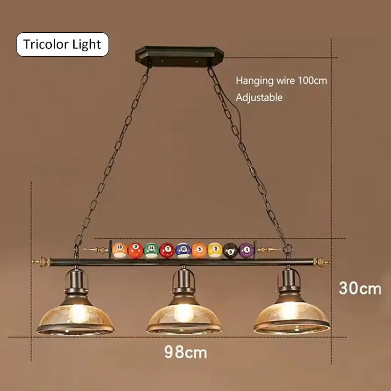 Nordic Retro Billiard Pendant Lamp Modern LED Chandelier Ceiling Lamps Restaurant Bar Counter Clothing store Indoor Decor Lights
