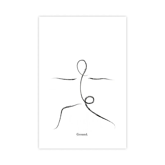 Minimalist Yoga Line Art Canvas Wall Art