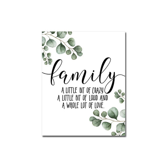 Love Family Home Quote Black White Canvas Wall Art