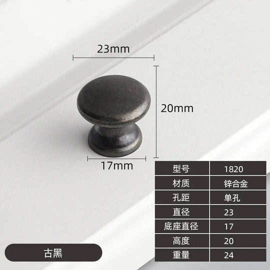 Modern Zinc Alloy Drawer Knobs – Single-Hole Cabinet Handles