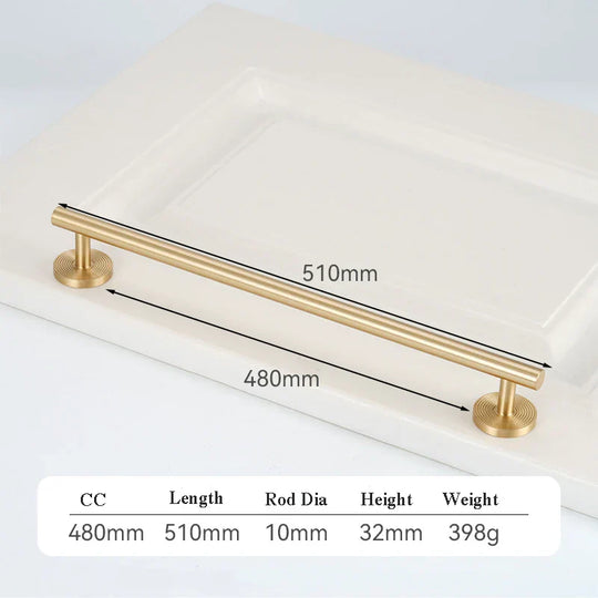France Satin Gold Cabinet Handles – Solid Brass Pulls and Knobs for Furniture (130–510mm)