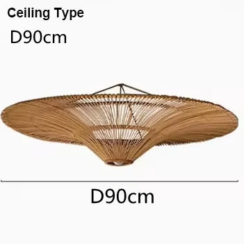 Large Wicker Pendant Lamp – Wabi Sabi Rattan Hanging Light