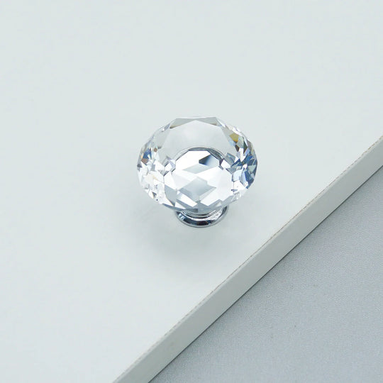 Luxury Gold Chrome Cabinet Handles – Zinc Alloy and Crystal Glass Pulls for Wardrobes and Dressers