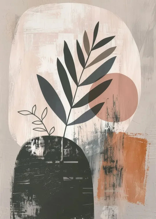 Rustic Abstract Botanical Still Life Floral Canvas Wall Art