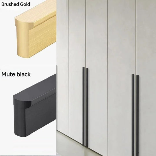 Minimalist Ultra-Long Aluminum Alloy Cabinet Handle – Black and Brushed Gold Pulls (800mm-1200mm)