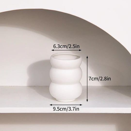 White Ceramic Vase Modern Minimalist Decorative Flower Vase