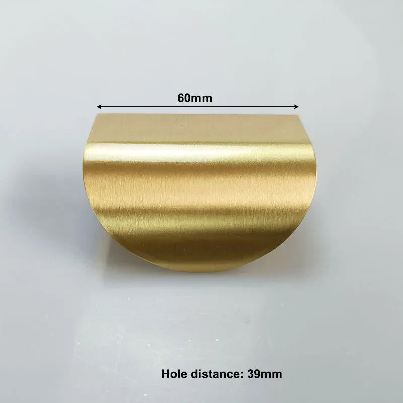 Leaf Shape Brass Handles – Modern Hidden Knobs for Furniture