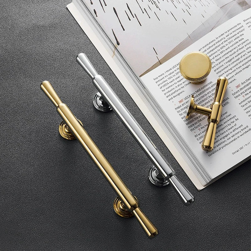 Chrome and Polished Gold Brass Furniture Handles – Modern Pulls and Knobs for Cabinets and Wardrobes