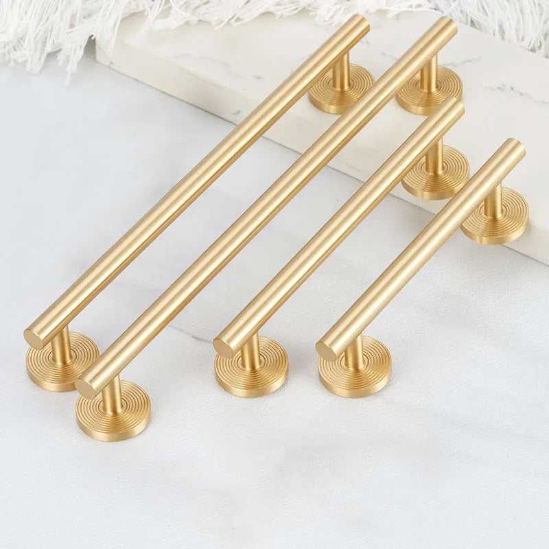 France Satin Gold Cabinet Handles – Solid Brass Pulls and Knobs for Furniture (130–510mm)