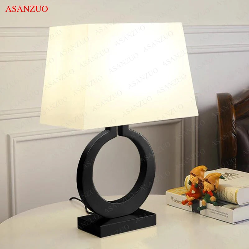 Luxury Gold Fabric Table Lamp for Living Room & Bedroom
