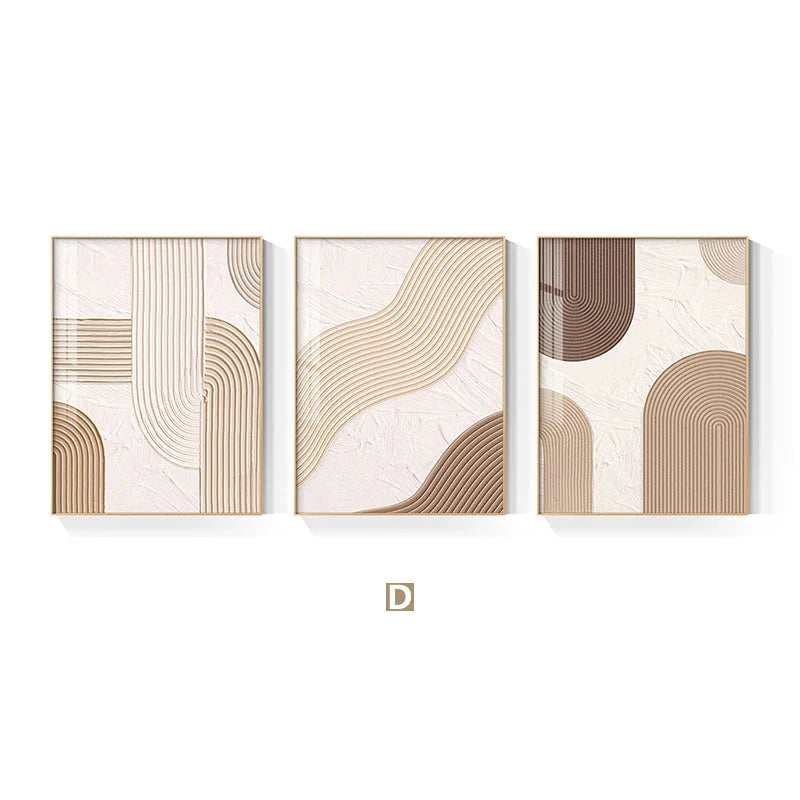 Minimalist Lines Abstract Geometric Canvas Wall Art Unframed