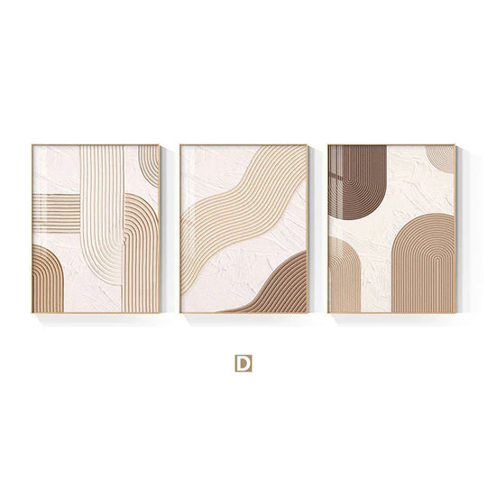 Minimalist Lines Abstract Geometric Canvas Wall Art Unframed