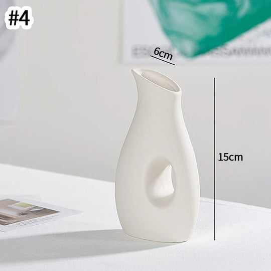 White Ceramic Vase Modern Minimalist Decorative Flower Vase