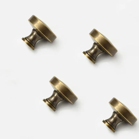 Antique Brass Round Cabinet Knobs – Vintage Drawer & Cupboard Pulls