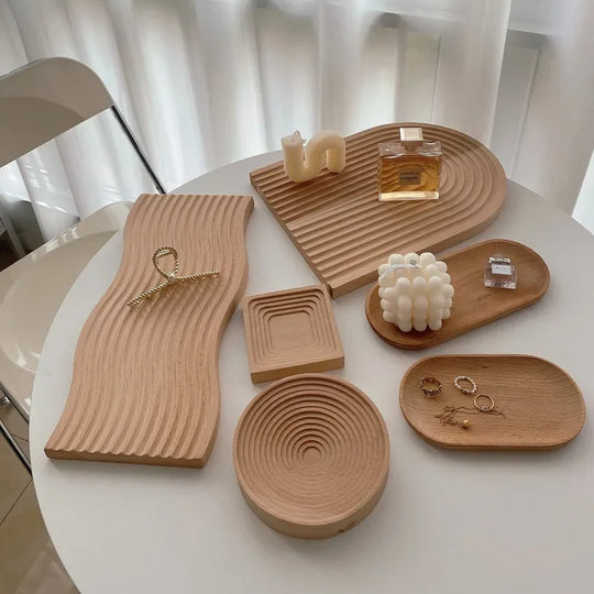 Japanese Style Wooden Tray for Modern Home Decoration