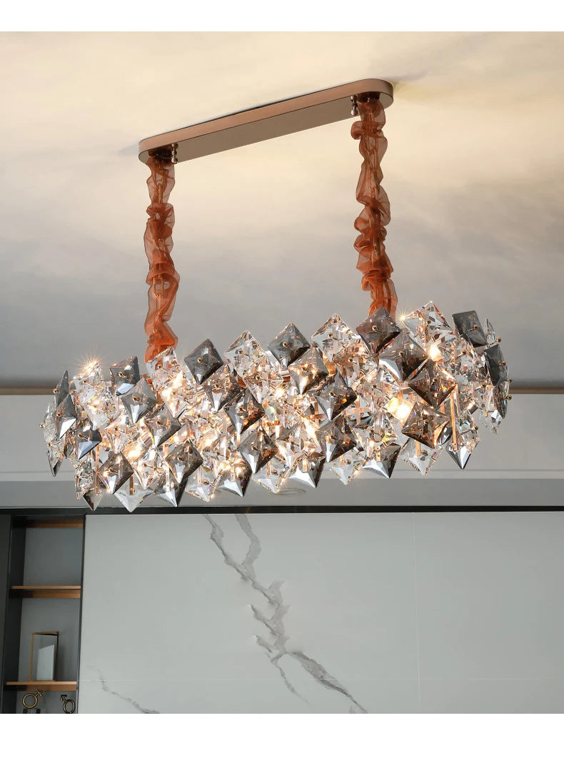Modern Luxury Crystal Chandelier – Elegant Semi-Flush Ceiling Light