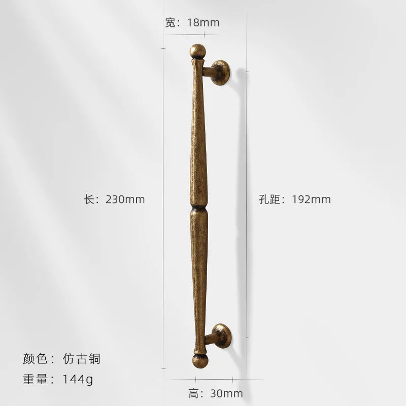 Antique Bronze Wardrobe Door Handles – Vintage Zinc Alloy Pulls for Furniture