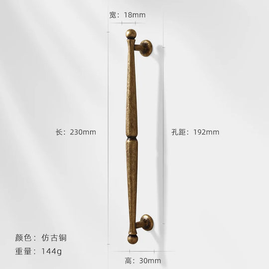 Antique Bronze Wardrobe Door Handles – Vintage Zinc Alloy Pulls for Furniture