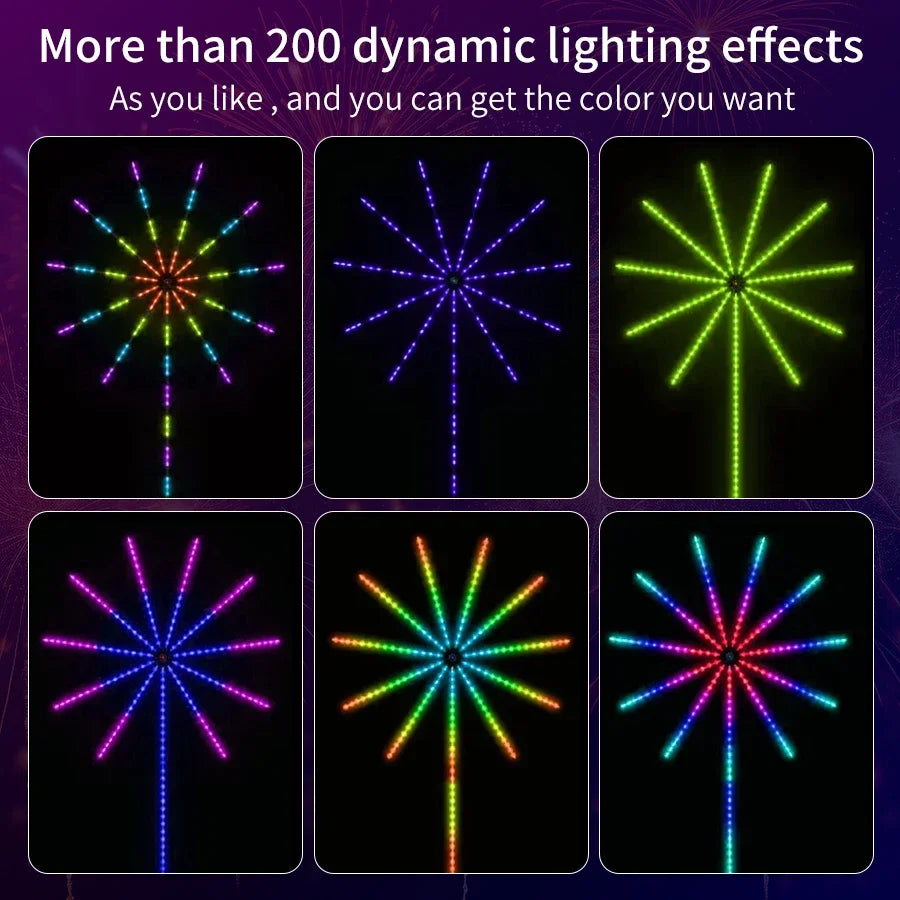 Fireworks LED String Lights USB RGB Music Sync Party Decoration