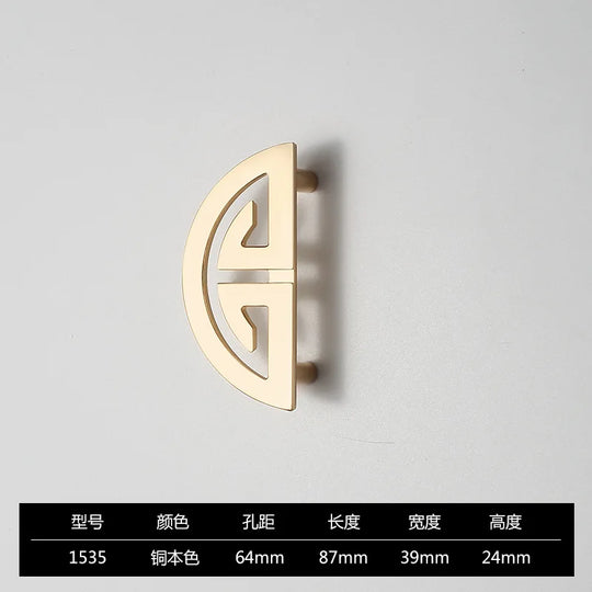 New Chinese-Style Zinc Alloy Cabinet Handles – Elegant Gold Pulls for Wardrobes, Drawers, and Cupboards
