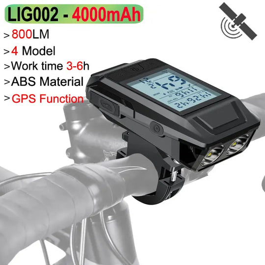 GPS Bicycle LED Front Light USB Rechargeable Headlamp