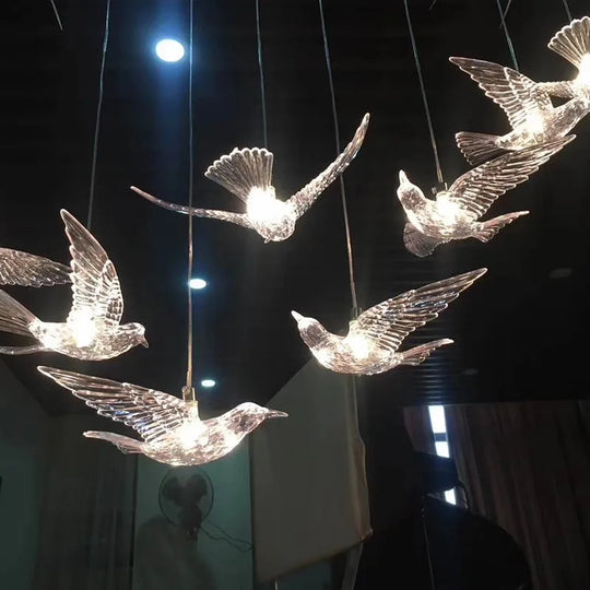 Acrylic Transparent Bird Crystal Pendant – Decorative Hanging Ornament for Home & Events