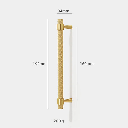 Solid Brass Knurled Furniture Handles – Textured Pulls and Knobs for Cabinets and Wardrobes