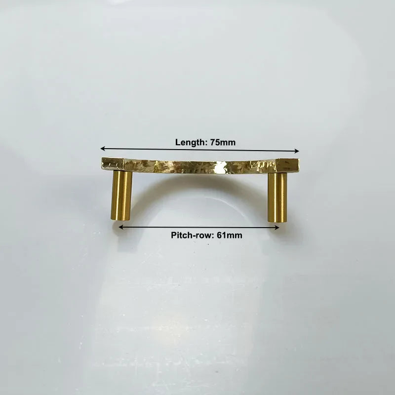 Round Hammered Brass Wardrobe Handles – Circle and Semi-Circle Knobs for Cabinets and Drawers