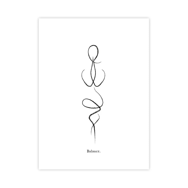 Minimalist Yoga Line Art Canvas Wall Art