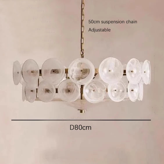 French Retro Colored Glass Pendant Light for Living & Dining Room
