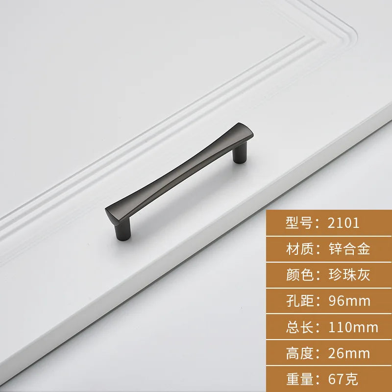 Brushed Zinc Alloy Door Handle – Modern Single-Hole Pull