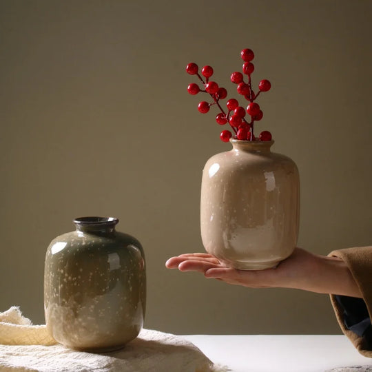 Ceramic Decorative Flower Vase for Tabletop Living Room Decor