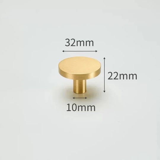 Modern Solid Brass Cabinet Knobs – Minimalist Wardrobe & Kitchen Pulls