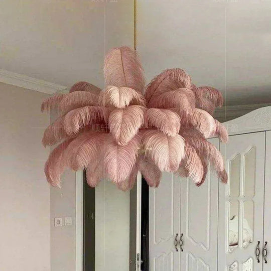 Nordic Feather Pendant Light Modern Art Chandelier for Bedroom