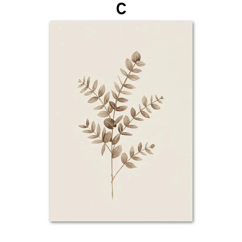 Monstera Fern Leaf Botanical Specimen Canvas Wall Art