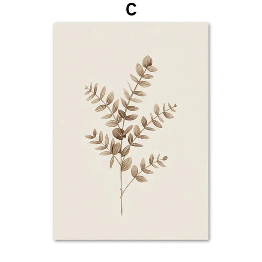 Monstera Fern Leaf Botanical Specimen Canvas Wall Art