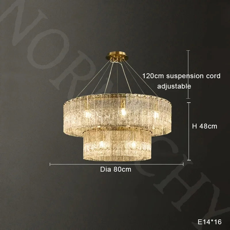 Modern Creative Water Ripple Glass Pendant Light – Luxurious LED Ceiling Fixture