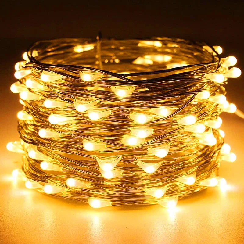 Outdoor LED String Fairy Lights USB/Battery Waterproof Garland