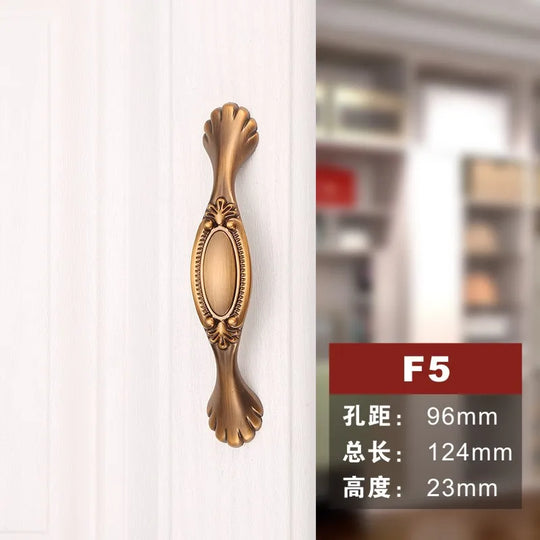 Antique Yellow Bronze Wardrobe Handles – Zinc Alloy Drawer Pulls