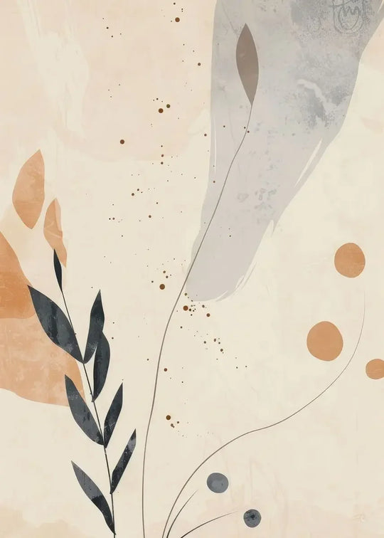 Rustic Abstract Botanical Still Life Floral Canvas Wall Art