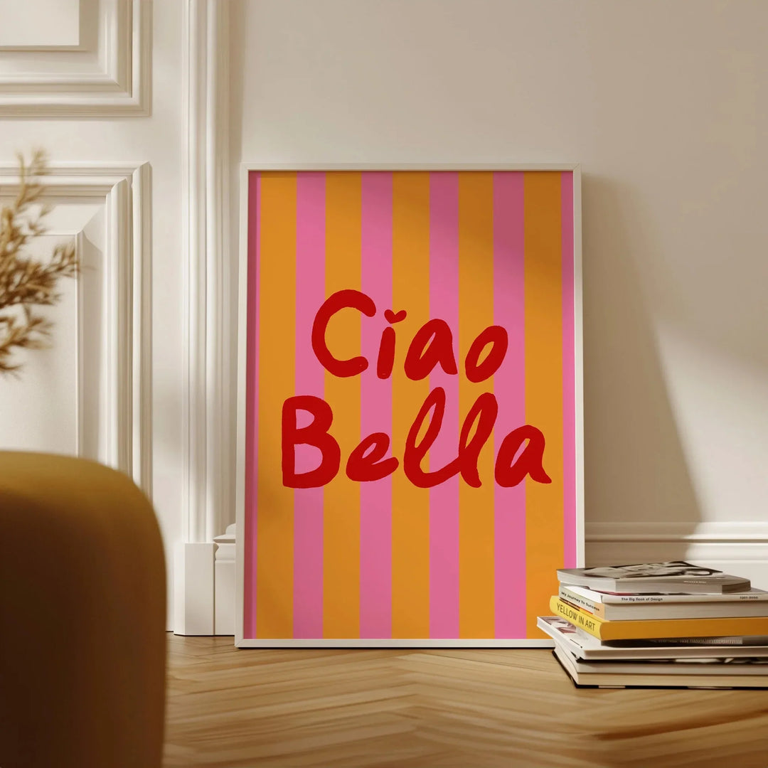 Ciao Bella Dolce Vita Quote Typographic Canvas Wall Art