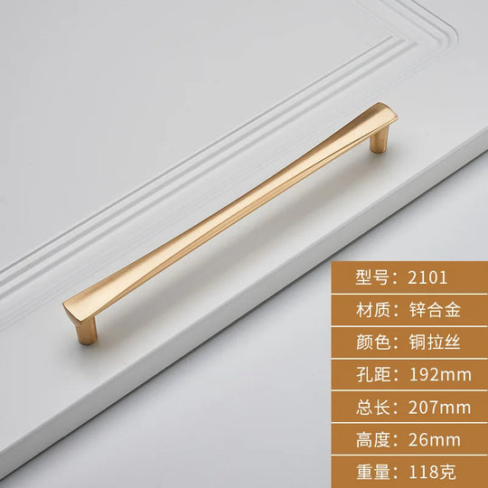 Brushed Zinc Alloy Door Handle – Modern Single-Hole Pull