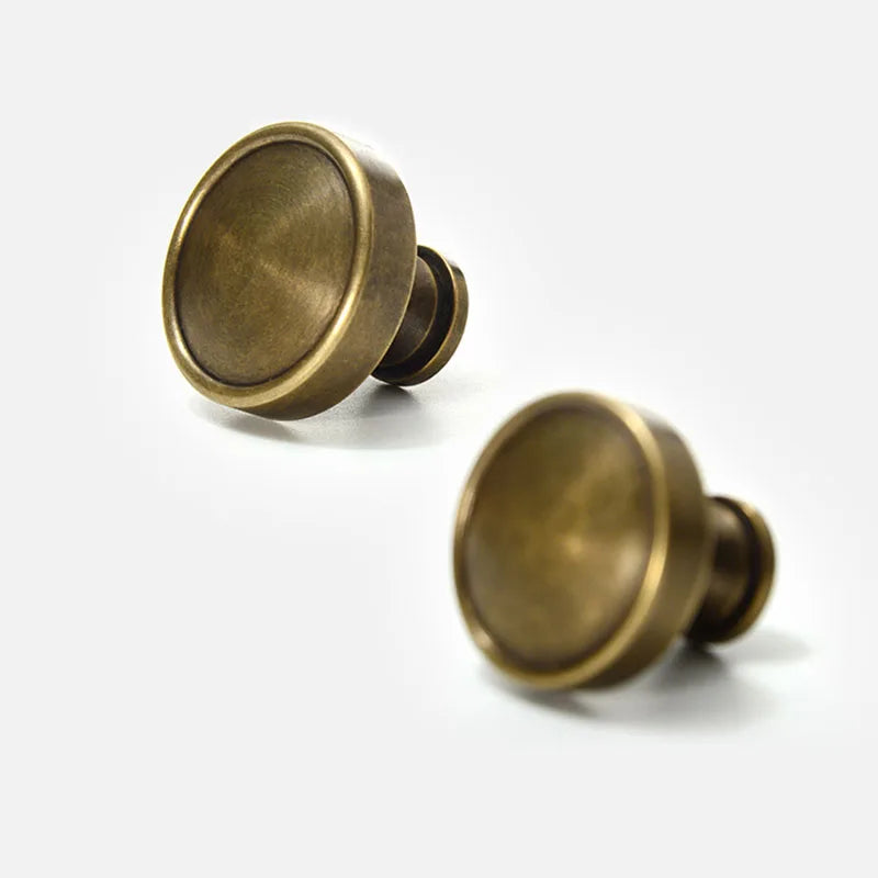 Antique Brass Round Cabinet Knobs – Vintage Drawer & Cupboard Pulls